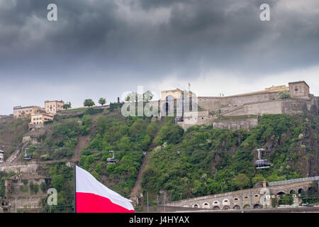 Fortezza Ehrenbreitstein - Koblenz, Renania-Palatinato, Rheinland Pfalz, Germania, Europa UE Foto Stock