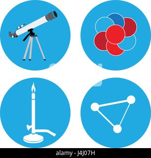 Set di icone della scienza Illustrazione Vettoriale