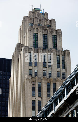 Aldred edificio Art Deco 1931, Place d'armes, Montreal, Quebec, Canada Foto Stock