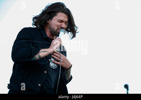 Adam Lazzara, cantante di tornare domenica esegue al 2017 Beale Street Music Festival a Tom Lee Park a Memphis, Tennessee il 5 maggio 2017. Foto Stock