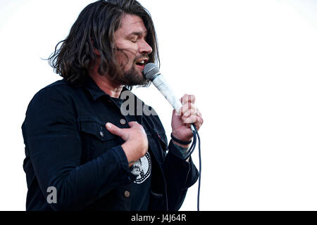 Adam Lazzara, cantante di tornare domenica esegue al 2017 Beale Street Music Festival a Tom Lee Park a Memphis, Tennessee il 5 maggio 2017. Foto Stock