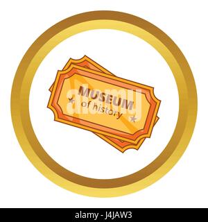 I biglietti per il museo di storia di icona vettore Illustrazione Vettoriale