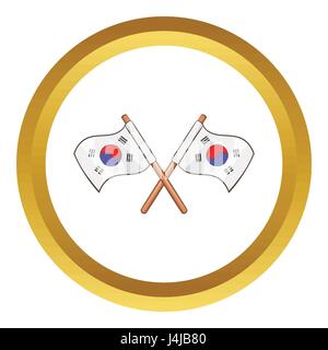 Corea del Sud bandiere icona vettore Illustrazione Vettoriale