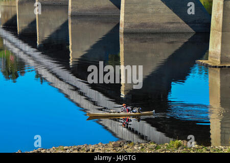 In canoa sul fiume Saint John fino Nuovo Brunswick. Foto Stock