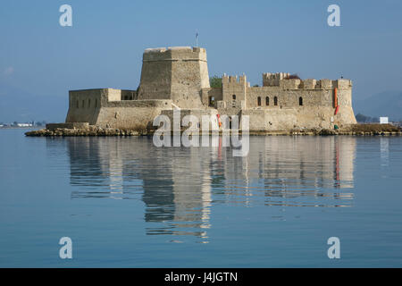 La Grecia, Peloponneso, Nafplio, castello Bourtzi Foto Stock