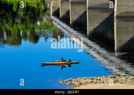 In canoa sul fiume Saint John fino Nuovo Brunswick. Foto Stock