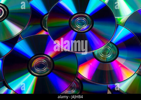 Dvd e cd sullo sfondo Foto Stock