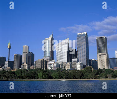 Australia, Sydney, skyline di New South Wales, paese, città, vista città, townscape, Pacific Coast, architettura, alta sorge, grattacieli Foto Stock