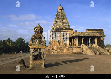 India, nello Stato del Tamil Nadu, Thanjavur, tempio Brihadischwara Asia, Asia del Sud, Hindi Bharat, Südindien, Tanjore, tempio Brihadeshwara, struttura, architettura, architettura, architettura templare, costruzione sacra, fede e religione Foto Stock