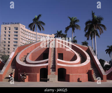 India, Delhi, Jantar Mantar, osservatorio città capitale, open-air observatory, meridiana, il parco Foto Stock