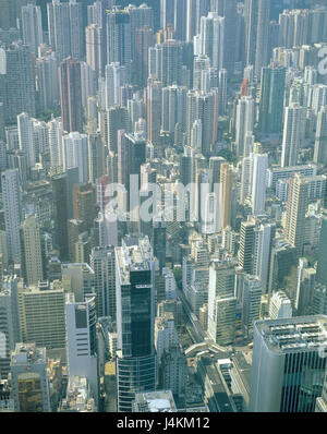 Cina, Hong Kong, città panoramica, alta sorge, dettaglio Asia, Asia orientale, isola di stato, isola, Xianggang, Hsiangkang, penisola di Kowloon, città, parte della città, grattacielo, townscape Foto Stock