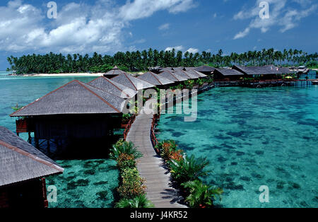 Borneo, Sabah, Mabul Sipadan Water Village Foto Stock