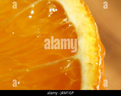 Estrema vista ravvicinata di frutta di arancia Foto Stock