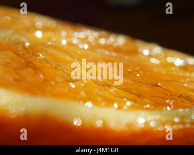 Estrema vista ravvicinata di frutta di arancia Foto Stock