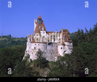 La Romania, vicino Brasov Bran, Dracula bloccare Europa sud-orientale e dei Balcani, Transilvania, Transilvania, Burzenland, castello Törz, legno, bloccare, fortezza, si accumula nel 1377, la struttura, architettura, luogo di interesse, cultura Foto Stock