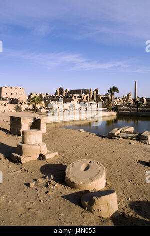 L'Egitto, la valle del Nilo, Luxor, Tempio di Karnak di attacco, Amon tempio, Foto Stock