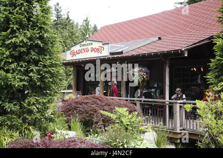 Canada, British Columbia, Vancouver, il Ponte Sospeso di Capilano e del parco, Trading Post, turistico, Foto Stock