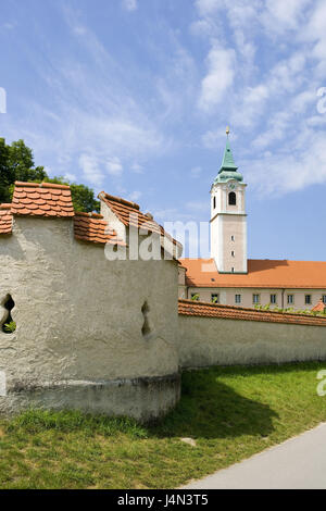 Germania, Bassa Baviera, il Danubio, il chiostro del castello del mondo, dettaglio Foto Stock