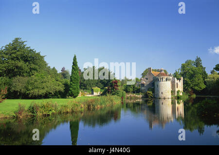 Gran Bretagna, Inghilterra, Kent, Scotney Castle, mirroring, superficie di acqua, Foto Stock