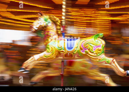 Rotonda, cavallo, motion blur, Foto Stock