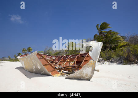 Relitto di nave, spiaggia, Bikini, isole Marshall, Foto Stock