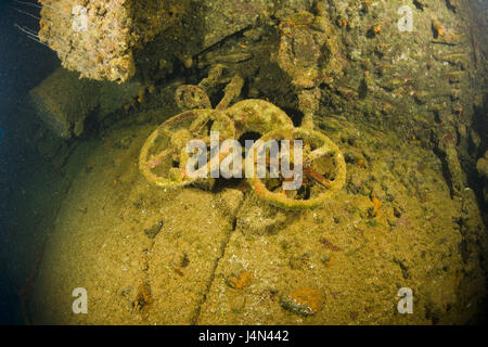 Relitto di nave, HIJMS Nagato, valvole, relitto, Foto Stock