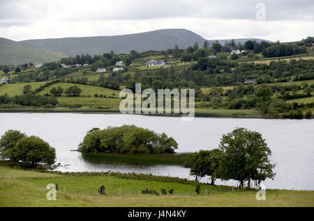 Irlanda, Ulster, County Donegal, Donegal, castello e parco nazionale di Glenveagh, Lough Gartan, Foto Stock