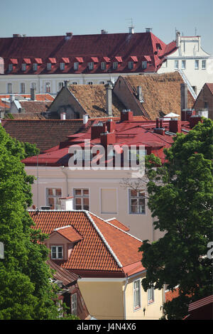 Estonia, Tallinn, Città Vecchia, case residenziali, dettaglio Foto Stock
