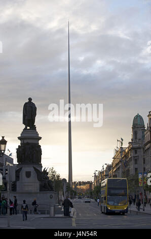 In Irlanda, il Leinster di Dublino, O'Connel Street, Guglia di Dublino, Foto Stock