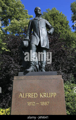 Germania, cibo, dissenteria area, Bredeney, Hill park, monumento Alfred Krupp, Renania settentrionale-Vestfalia, Essen-Bredeney, statua, freeze frame, Foto Stock