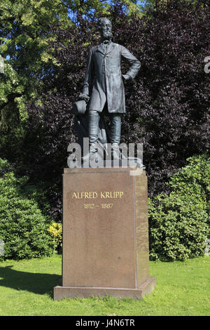 Germania, cibo, dissenteria area, Bredeney, Hill park, monumento Alfred Krupp, Renania settentrionale-Vestfalia, Essen-Bredeney, statua, freeze frame, Foto Stock