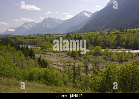 Canada, Alberta, Waterton Lakes parco nazionale, Blakiston Valley, Blakiston Creek, scenario, Foto Stock