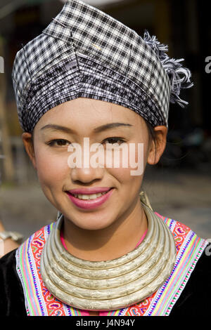 Thailandia, golden angolo superiore, Chiang può, Hilltribe Hmong, donna, ritratto, Foto Stock