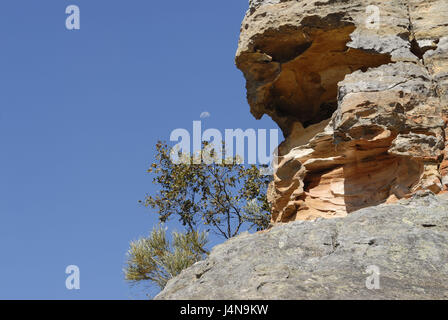 Luna, rock, Isalo parco nazionale, Madagascar, Foto Stock