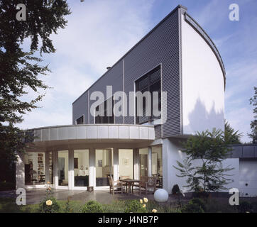 Casa unifamiliare, moderno, giardino, casa residenziale, house, rotonda, edificio, mono-pitch, architettura, insolitamente, icona, living, casa propria, real estate, all'interno, Foto Stock