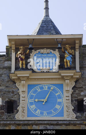 Gran Bretagna, Inghilterra, East Sussex, segala, chiesa pezzo Maria, orologio, Angelo, Foto Stock