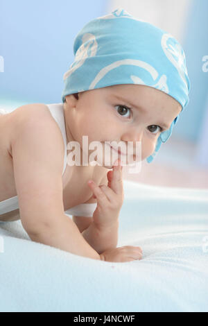 Baby, 6 mesi, velo, ritratto, Foto Stock