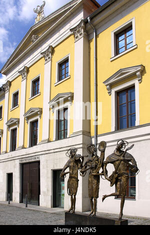 Germania, teatro comunale, Regensburg, dettaglio, sculture, Foto Stock