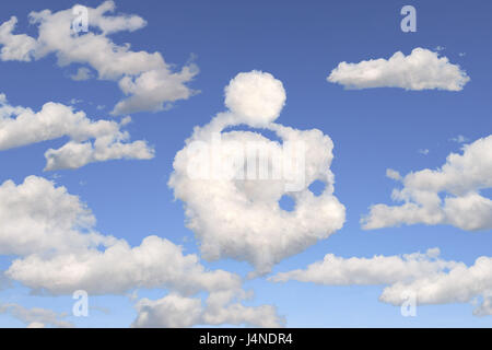 Cielo blu, la formazione di nube, salvadanaio, carattere Foto Stock