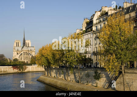 Francia, Parigi, cattedrale Notre Dama, sua, autunno Foto Stock