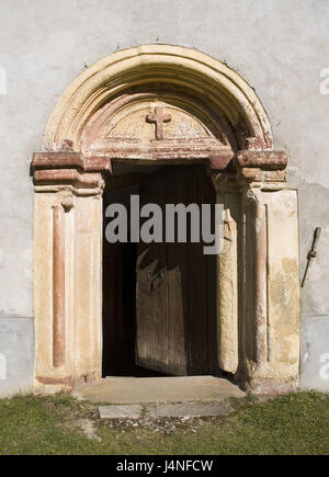 Austria, Carinzia, alle prese, la vecchia chiesa parrocchiale, dettaglio, porta, Foto Stock