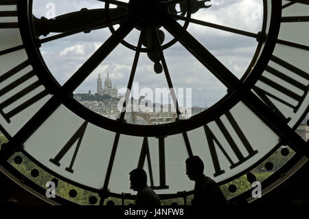 Francia, Parigi, il museo d' Orsay, caffetteria, orologio, vista città Foto Stock