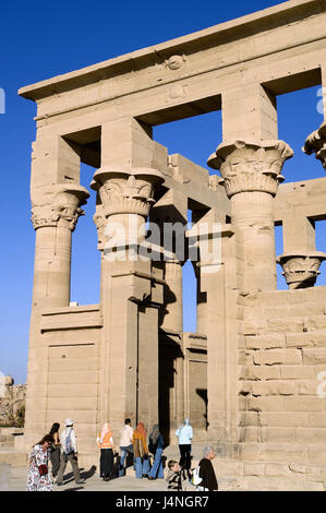 L'Egitto, la valle del Nilo, Aswan, Tempio di Philae, turistico, Foto Stock