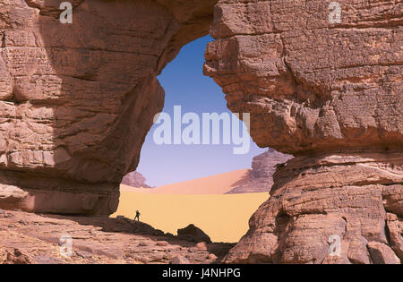 Libia, Sahara, Jebel Akhda, highland, la sabbia, la roccia, Africa, Nord Africa, deserto, natura, dune, dune di sabbia, formazione di bile, bile bow, secchezza, secchezza, calore, solitudine, isolamento, Foto Stock