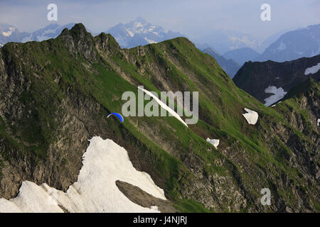 In Germania, in Baviera, superiore Allgäu, Allgäuer alpi, piani di parapendio, sirena antinebbia, Foto Stock