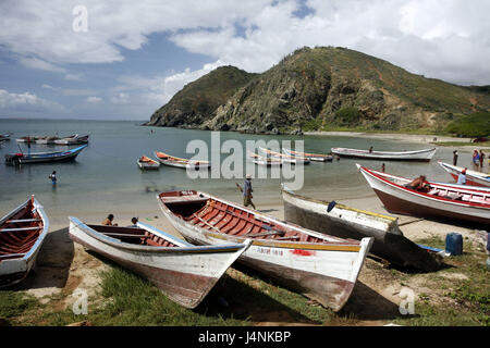 Venezuela, Isla Margarita Porlamar, porto di pescatori, Foto Stock