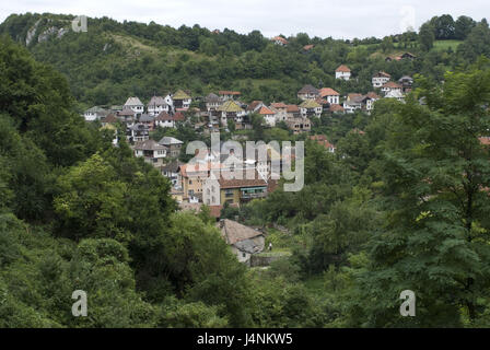 La Bosnia Erzegovina, Travnik, vista città, Foto Stock