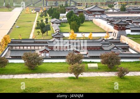 Il mini-città vecchia in daming Palace è stato il palazzo imperiale complesso della dinastia Tang, xian cina Foto Stock
