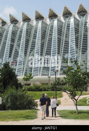 Una architettura di Calatrava Principe Filipe Museo della Scienza presso il centro culturale della Città delle Arti e delle Scienze di Valencia Spagna Foto Stock