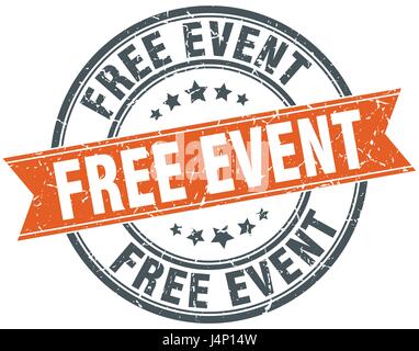 Evento gratuito round grunge timbro a nastro Illustrazione Vettoriale